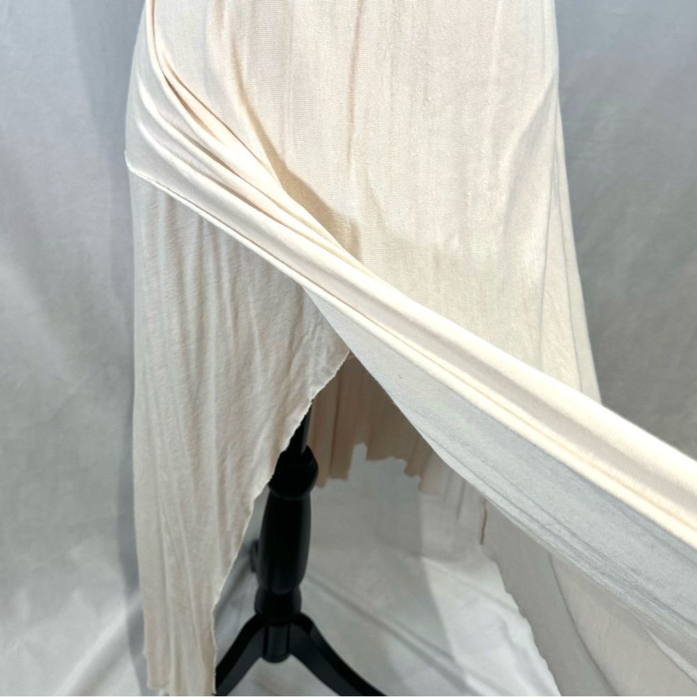 Free People ivory cross rope detail backless asymmetrical midi dress size small - Picture 10 of 12